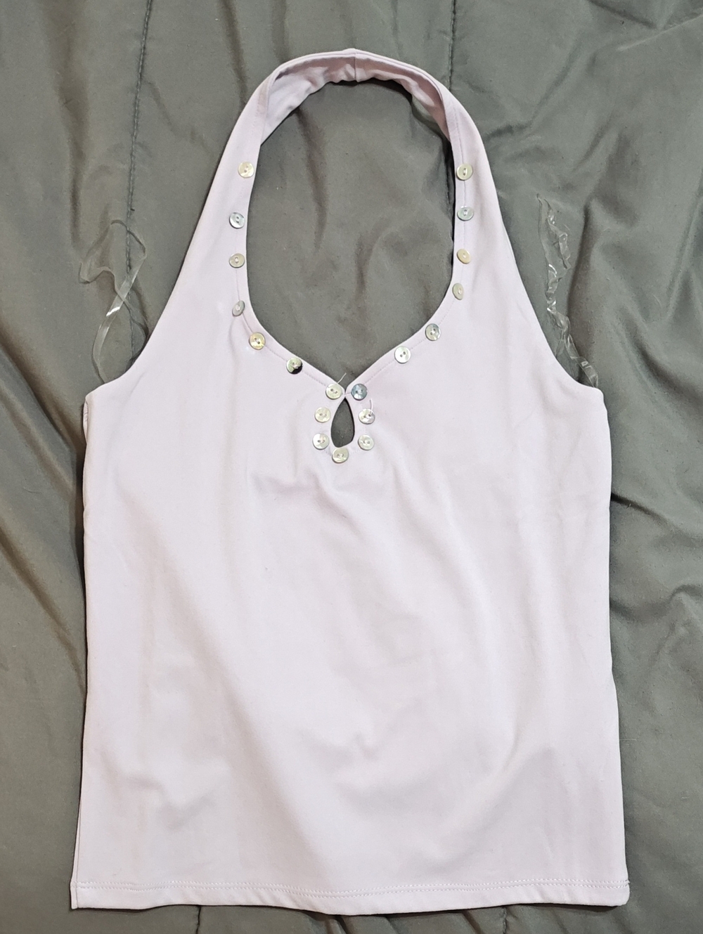 Cotton On NWT Bailey Lilac Halter Tank with Button Accents
